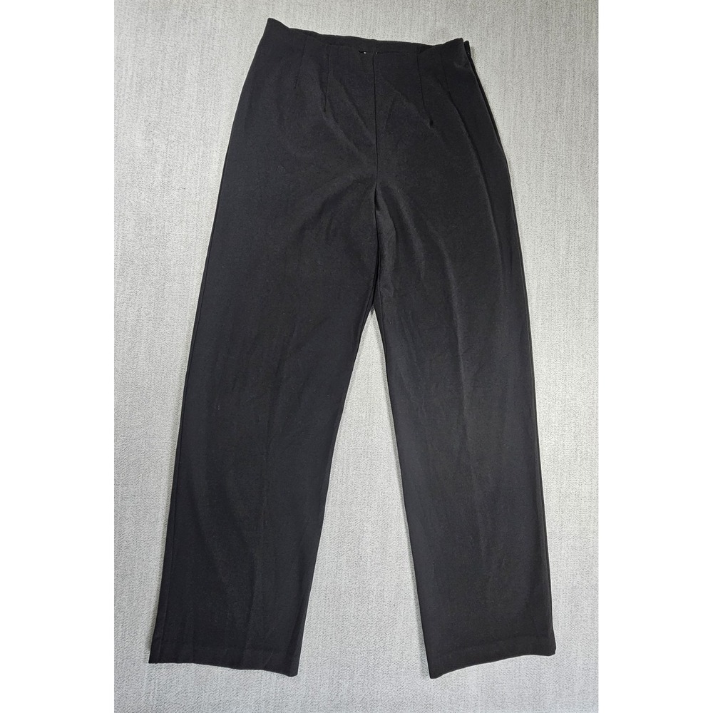Worthington Stretch Pants Womens Black Size 10 High Rise Straight Leg Long
